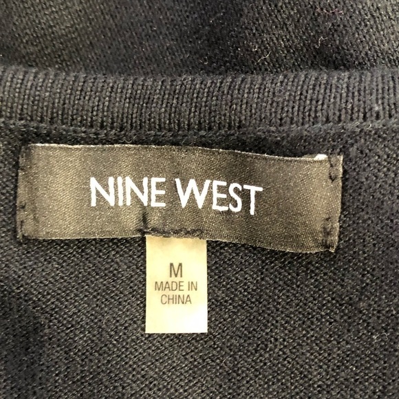 NWT Nine West knit dress black white intarsia fit and flare size medium - Picture 6 of 10